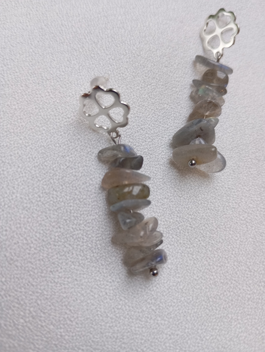 Set bijuterii cu Labradorit reflexii albastrui si tortite placate cu argint 925 [8]