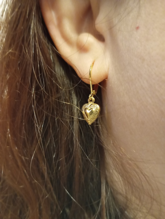 Martisor special! -set felicitare si cercei inimioara placati cu aur 18K [6]