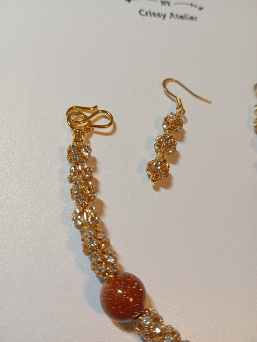 Bijuterii Party/Club/Disco culoare Champagne si Piatra Soarelui [2]