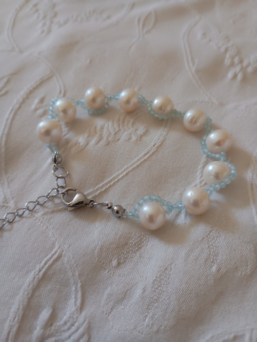 Bratara cu Perle de cultura si Topaz [2]