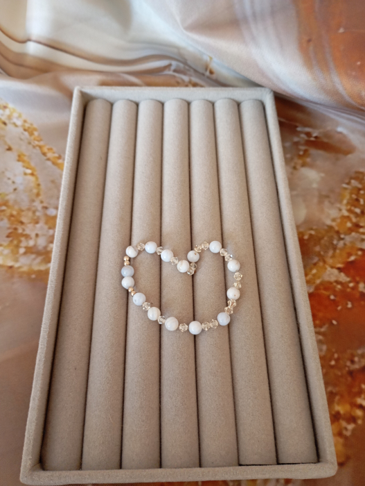 Bratara elastica unisex cu Piatra Lunii si Swarovski [2]