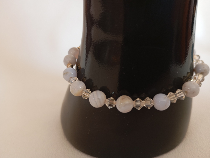 Bratara elastica unisex cu Piatra Lunii si Swarovski [3]