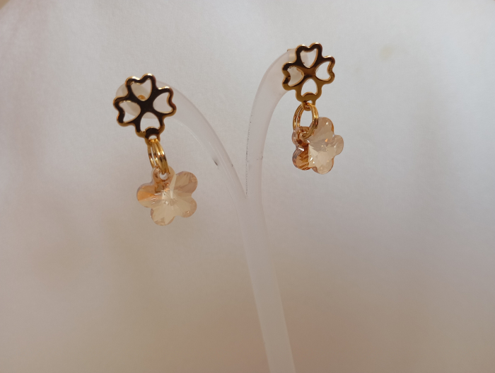 Cercei Swarovski cu tortite din otel inoxidabil placat cu aur 18k [3]