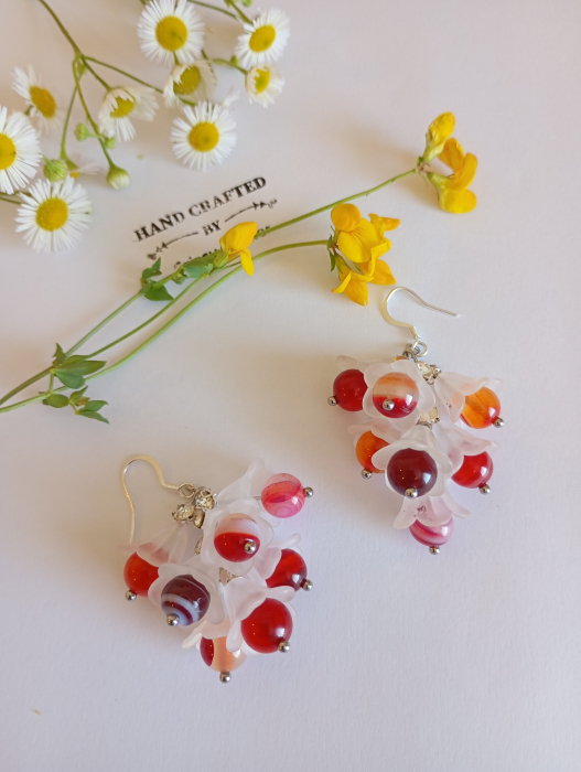 Cercei Buchet cu Agate Striped [4]