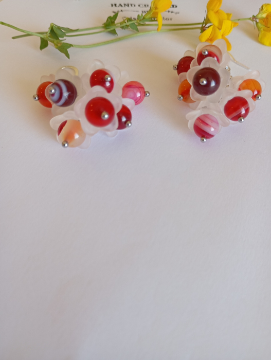 Cercei Buchet cu Agate Striped [3]