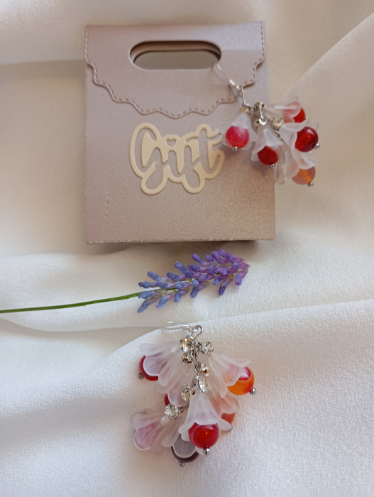 Cercei Buchet cu Agate Striped [2]