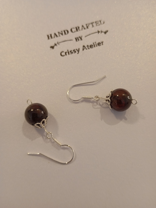 Cercei din argint si Granat 10 mm [3]