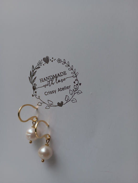 Cercei fashion cu Perla alba de apa dulce [5]