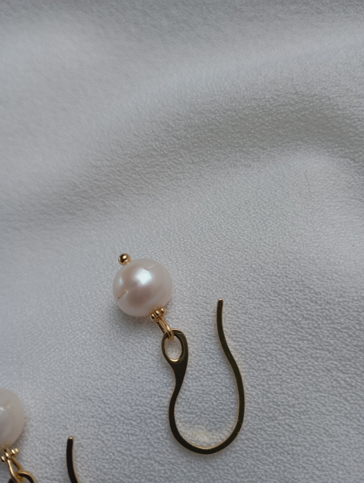 Cercei fashion cu Perla alba de apa dulce [3]