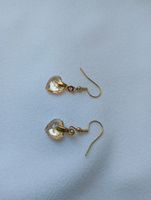 Cercei Inimioara Swarovski cu tortite placate cu aur 18K [3]