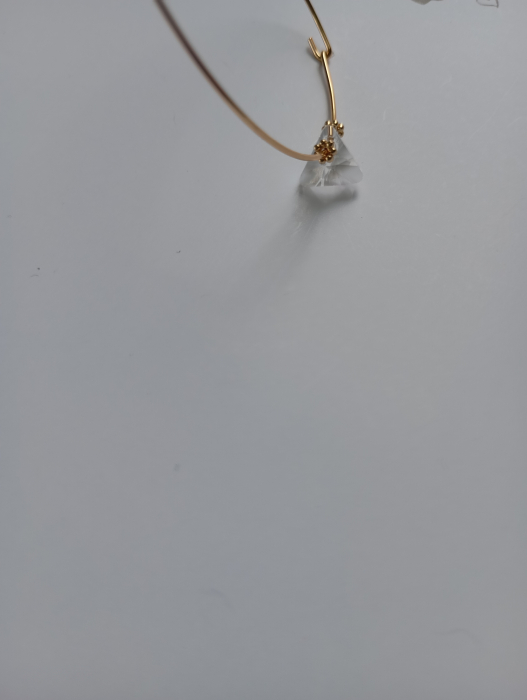 Cercei Loop cu Swarovski Crystal Triangle si tortite placate cu aur 18K [6]