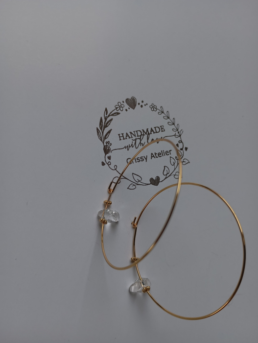 Cercei Loop cu Swarovski Crystal Triangle si tortite placate cu aur 18K [3]