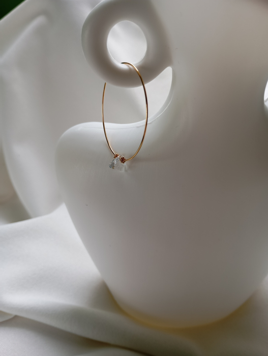 Cercei Loop cu Swarovski Crystal Triangle si tortite placate cu aur 18K [4]