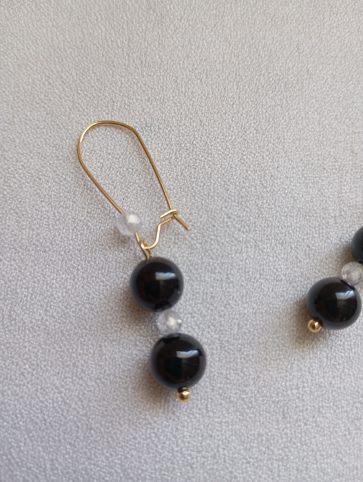 Cercei Onix placati cu aur 18 K [2]