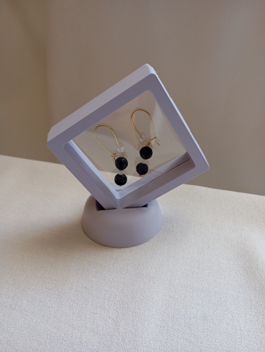 Cercei Onix placati cu aur 18 K [3]