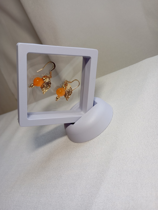 Cercei placati cu aur 18K si Jad [6]