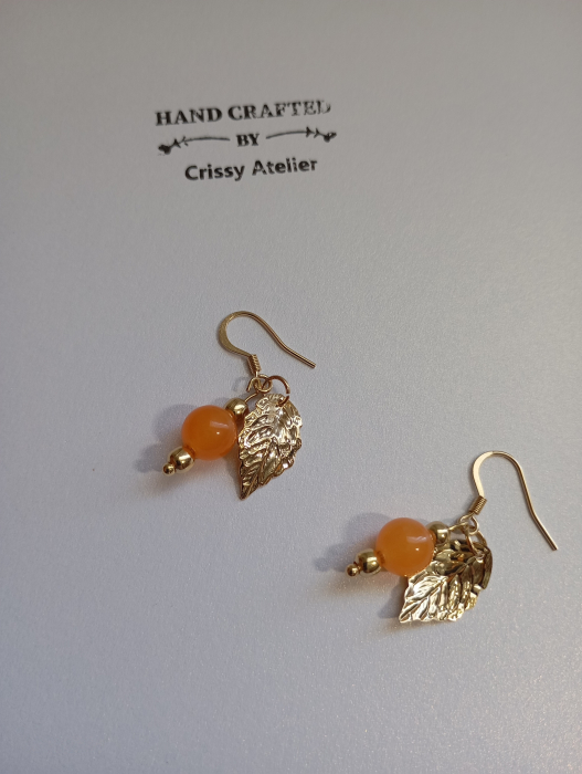 Cercei placati cu aur 18K si Jad [3]