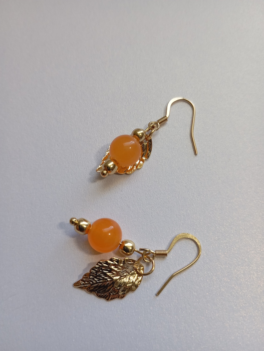 Cercei placati cu aur 18K si Jad [2]