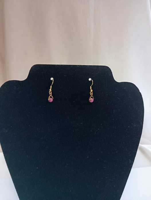 Cercei placati cu aur 18k si Rubin [3]