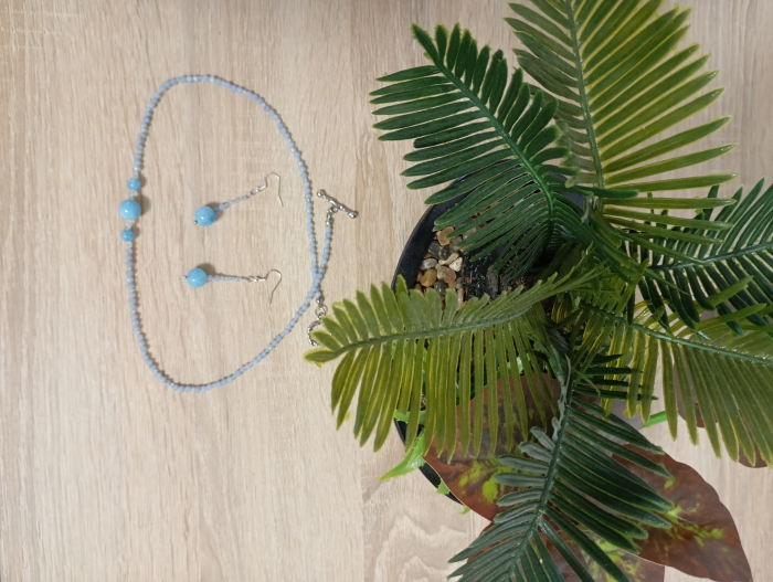 Set bijuterii Acvamarine colier si cercei [5]