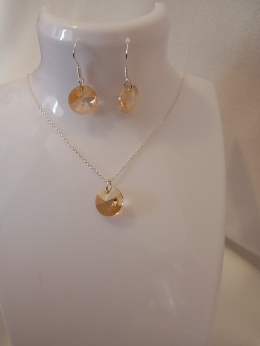 Set bijuterii din argint cu Swarovski Golden Shadow [6]