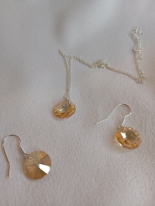 Set bijuterii din argint cu Swarovski Golden Shadow [3]