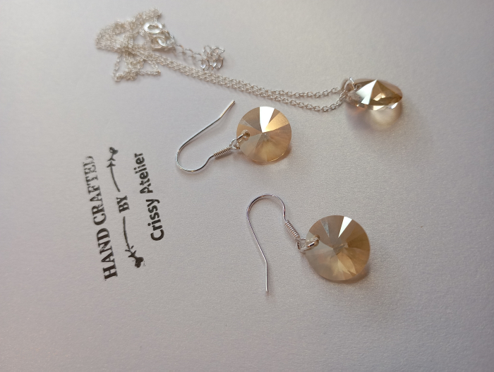 Set bijuterii din argint cu Swarovski Golden Shadow [4]