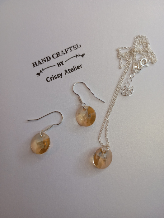 Set bijuterii din argint cu Swarovski Golden Shadow [7]