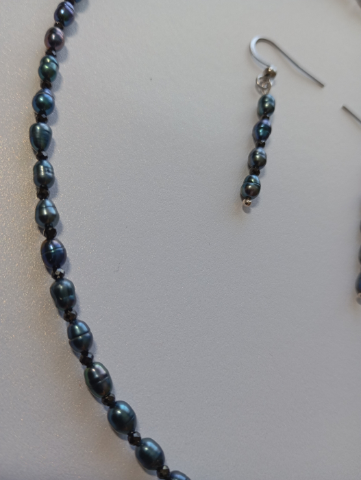 Set bijuterii Perle petrol 6 mm [2]