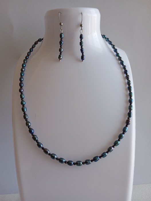 Set bijuterii Perle petrol 6 mm [4]