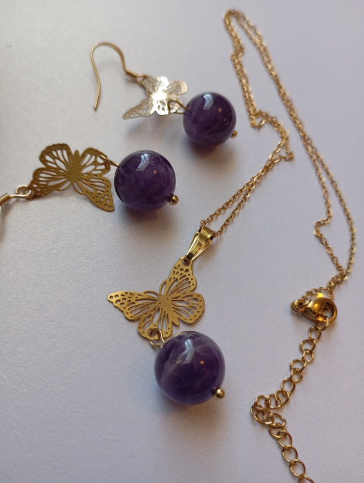 Set bijuterii placate cu aur 18K si Ametist [8]