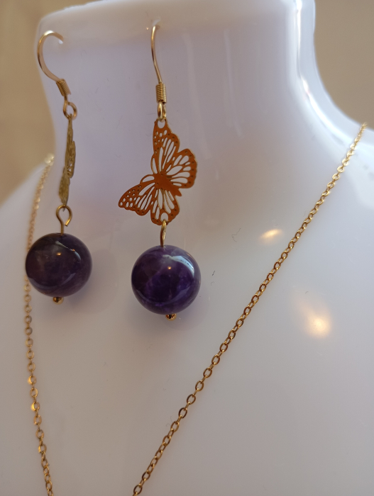 Set bijuterii placate cu aur 18K si Ametist [5]