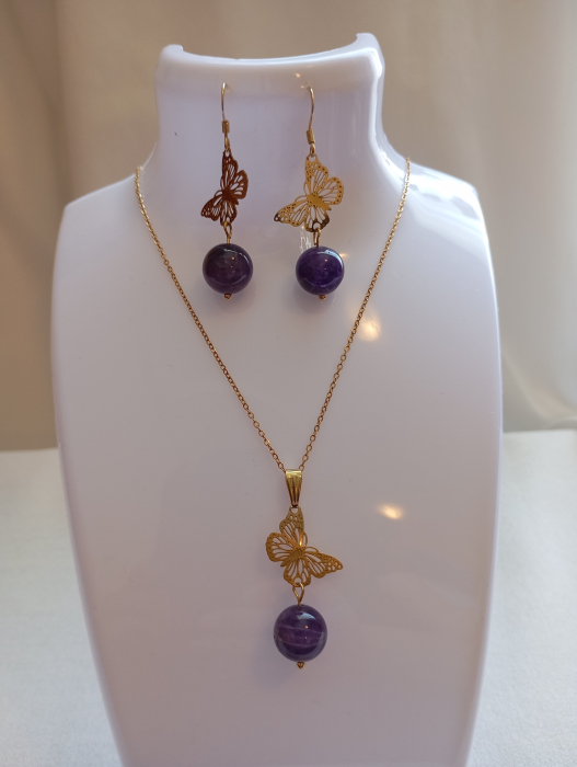 Set bijuterii placate cu aur 18K si Ametist [7]