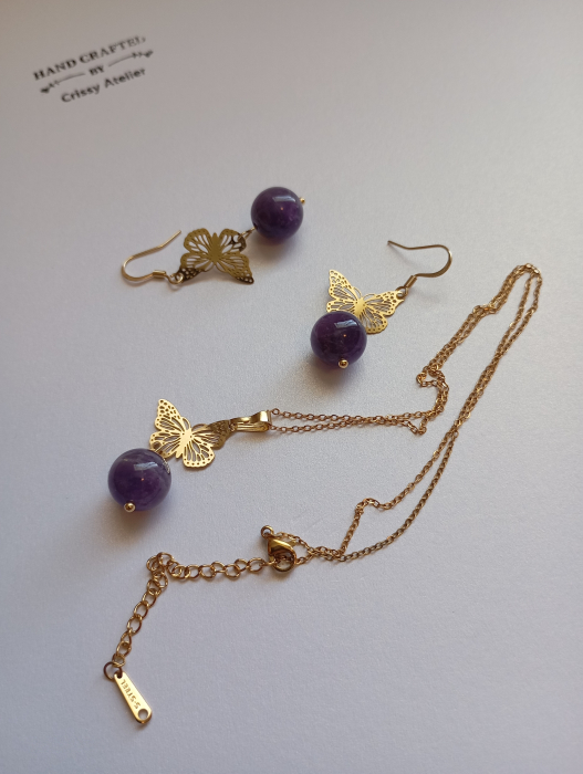 Set bijuterii placate cu aur 18K si Ametist [4]