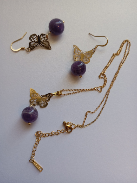 Set bijuterii placate cu aur 18K si Ametist [3]