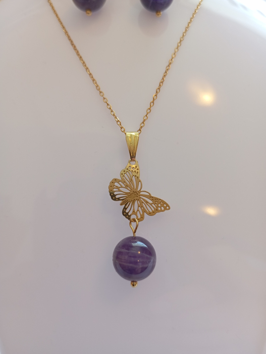 Set bijuterii placate cu aur 18K si Ametist [6]