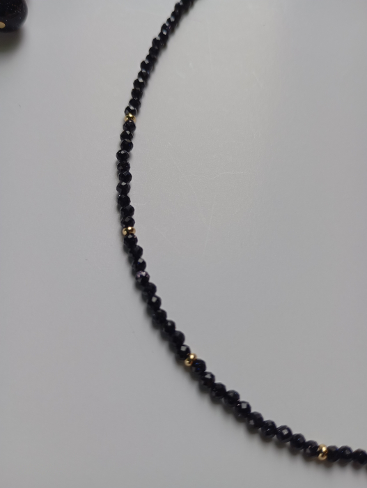 Set colier si cercei cu Piatra Soarelui si tortite placate cu aur 18K [4]