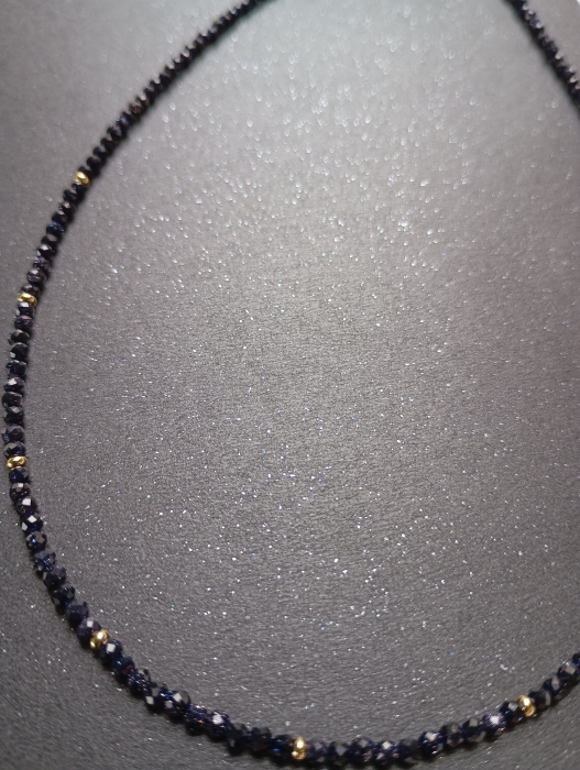 Set colier si cercei cu Piatra Soarelui si tortite placate cu aur 18K [3]