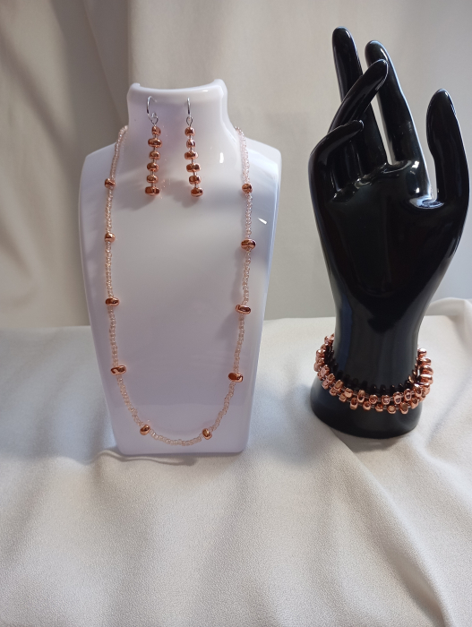 Set Hematit " Vacanta nesfarsita!" Roz somon nuggets [6]