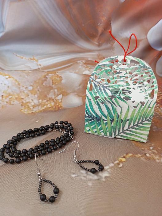 Set Onix colier si cercei 6 mm [4]