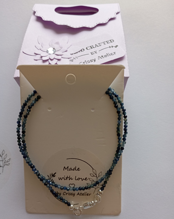 Colier din Safir 2mm si argint [2]