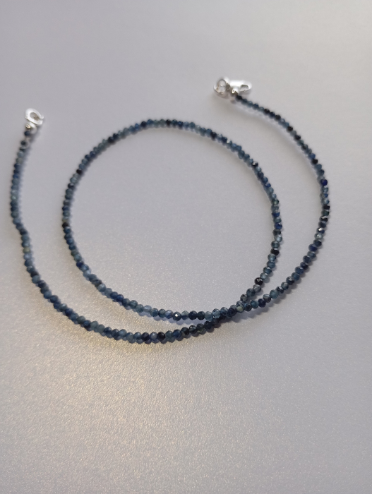 Colier din Safir 2mm si argint [4]