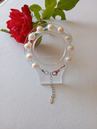 Bijuterii - Bratara cu Perle de cultura si Topaz