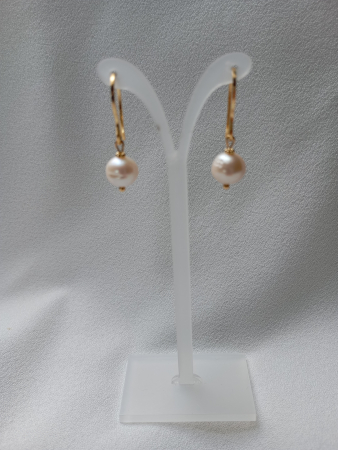Bijuterii - Cercei fashion cu Perla alba de apa dulce