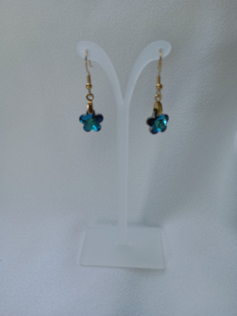 Bijuterii - Cercei Floricica Swarovski cu tortite placate cu aur 18K