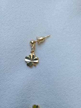 Bijuterii - Cercei "Norocel la purtator" trifoi cu patru foi placati cu aur 18K