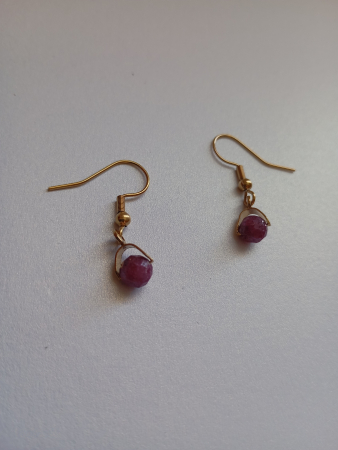 Bijuterii placate cu aur - Cercei placati cu aur 18k si Rubin