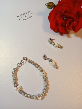 Bijuterii pietre semipretioase si otel inoxidabil - Cercei si bratara Party/Club/Disco