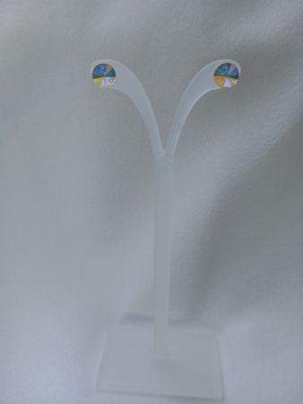 Bijuterii - Cercei simpli cu cristal Swarovski si tortite din otel inoxidabil auriu