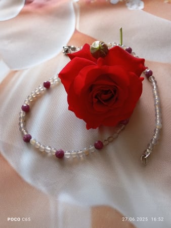 Bijuterii - Colier cu Rubin si Piatra Lunii